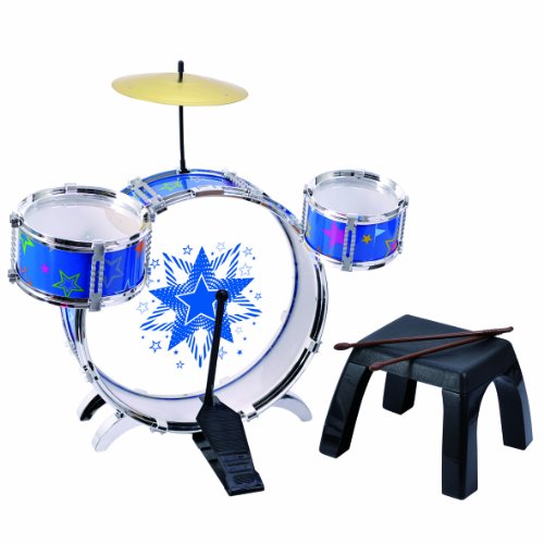PlayGo My First Metal Drum Kit Set with Chair Stool For Children Musical Instrument Boy & Girl