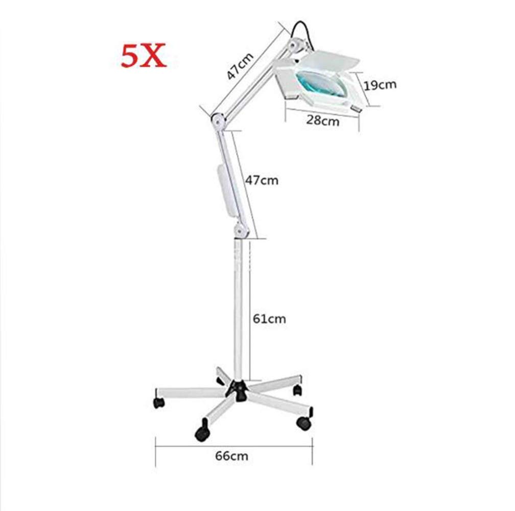 Lupe, Tattoo-Schönheitslampe, semi-permanent, LED, kaltes Licht ohne Schatten, Maniküre, Schönheit, Wimpern, Tattoo, Arbeit, spezielle Stehlampe, 8-fache Lupe.