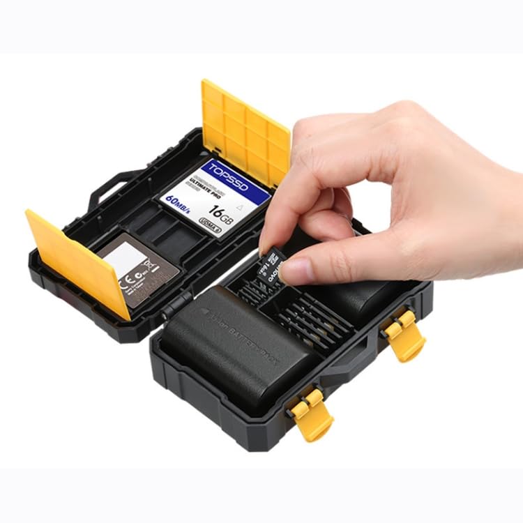 Image of SHOPEE 16 in 1 SD TF CF XQD Camera Battery Memory Card Storage Case, Professional Water-Resistant Anti-Shock Holder for 2 Camera Batteries, 5 SD Cards, 9 TF Cards, 2 CF Cards or 2 XQDs