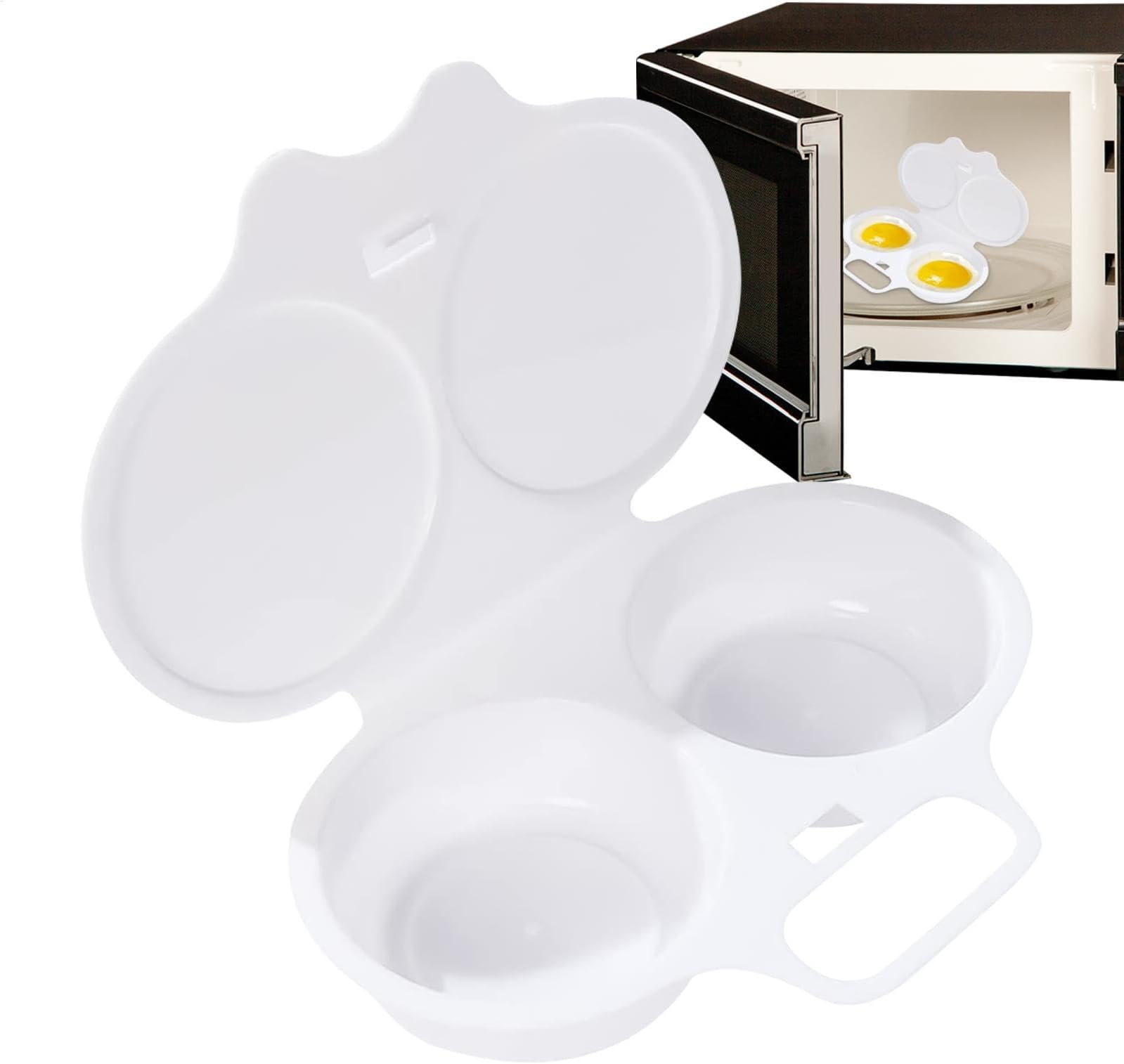 Microwave Egg Poacher - Reusable Poached Egg Maker Microwave Egg Cooker - 2 Cups Microwave Egg Poacher - Egg Poacher Cups - Food Grade PP Egg Boiler, Microwave Egg Boiler Poacher, Home Kitchen Gadgets