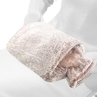 obqo 2L Hot Water Bottle with Cosy Fluffy Cover, Natural Rubber Hot Water Bag for Sleeping and Feet Warmer - Bed Warmer & Comfortable Feeling Gift for Women & Kids (Pink Hand-in Cover)