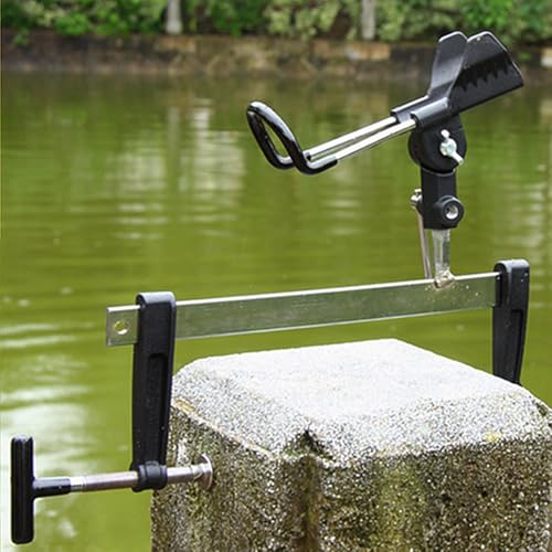 Support de canne à pêche multifonction en métal Healvian 30 cm réglable - 3
