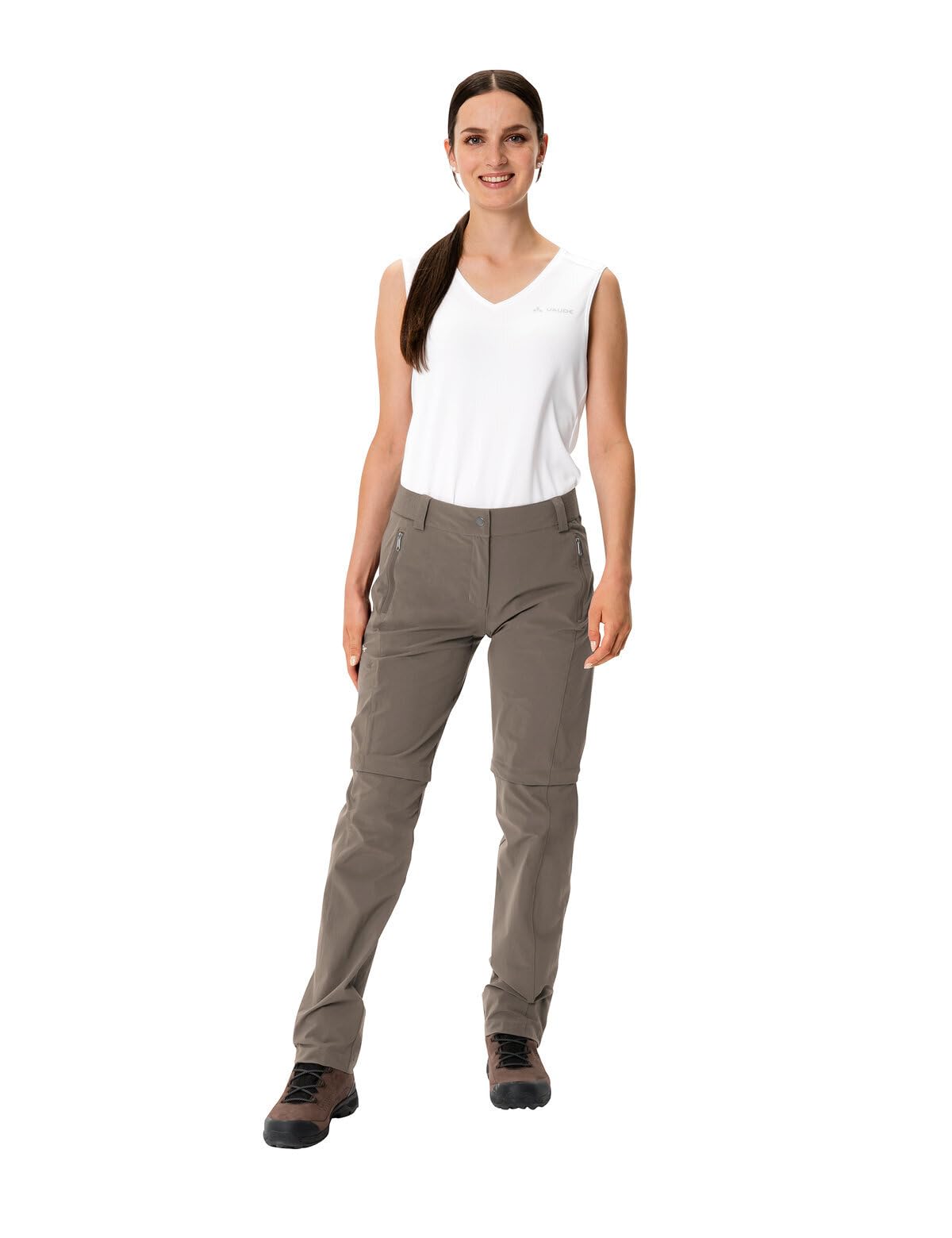 VAUDE Wanderhose Damen Zip-Off Farley Stretch III – Braun – Gr. 36