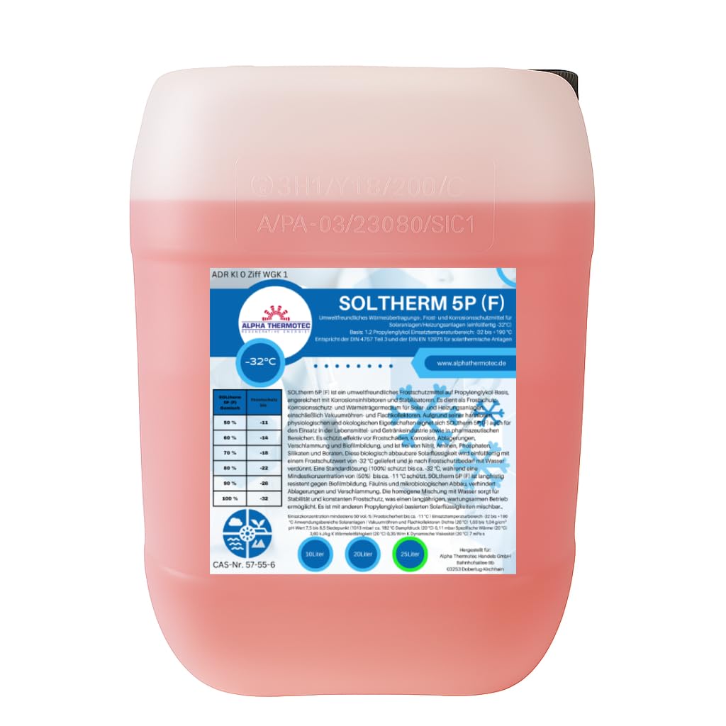 Solarflüssigkeit 25 l rot Gemisch bis -32° C Frostschutz, Solarfluid, Solarliquid, Wärmeträgermedium