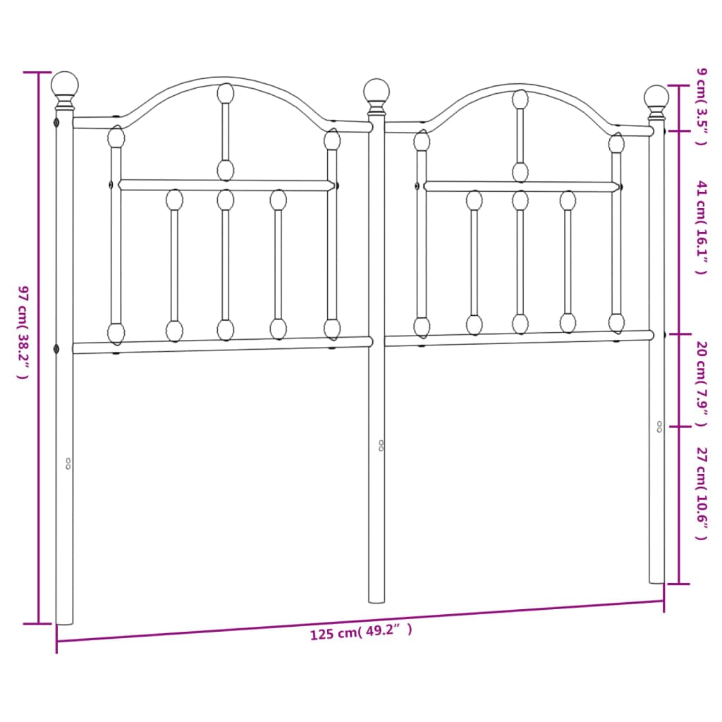 Testiera in Metallo Nero 120 cm Spalliera Letto Una Piazza E Mezza Testiera Letto Una Piazza E Mezza Testata Letto Matrimoniale Testiera Letto Singolo per Salone Camere Da Letto Camera Degli Ospiti