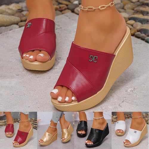 Women's Summer Wedge Slippers Open Toe Casual Sandals Comfortable Beach Walking Shoes Lightweight Platform Design for Travel and Daily Wear2