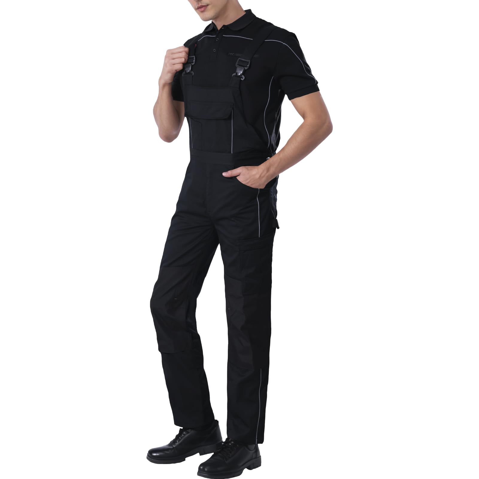 WORK IDEA Pantalón de Trabajo elástico para Hombre con múltiples Bolsillos y Bolsillos para Herramientas