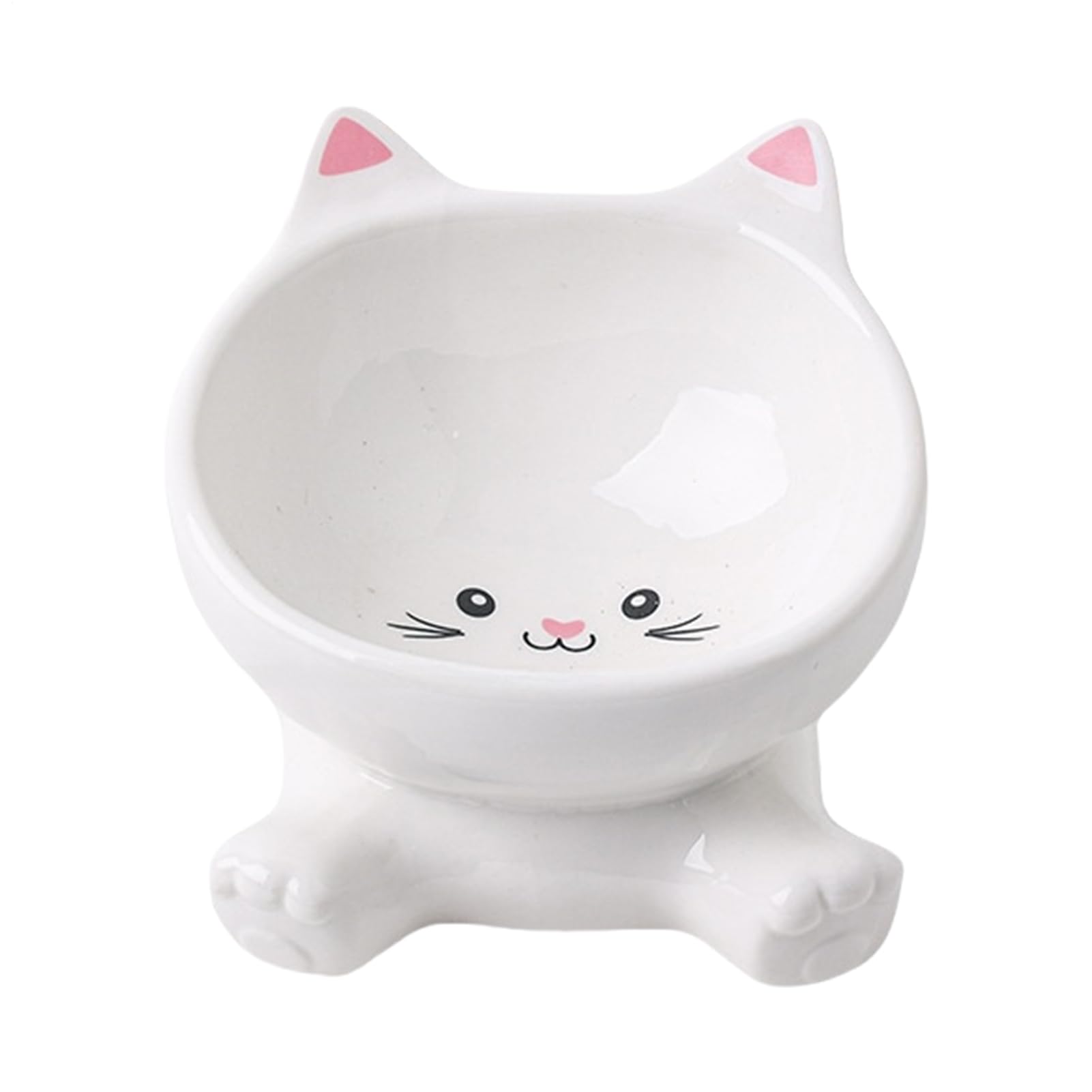 Quorvex Elevated Cat Bowl | Raised Cat Bowls,Tall Ceramic Tilted Dish, Spill Proof For Pet Kitten Puppy Drinking Feeding Apartment City Living Travel
