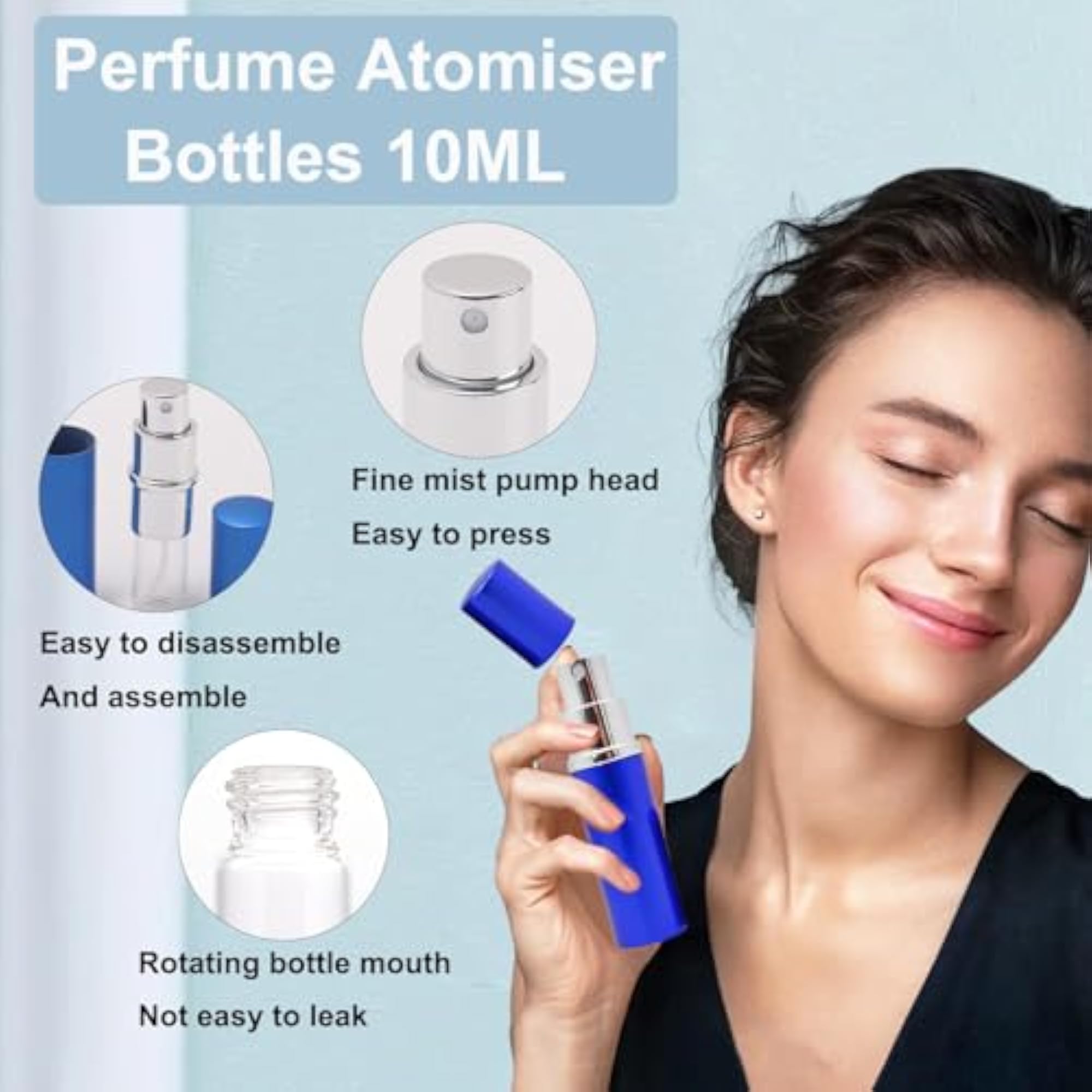 4 Pcs Mini Refillable Perfume Atomiser Bottles, Travel Size