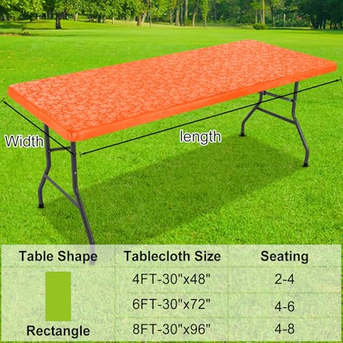 Image of Smiry Heavy Duty Vinyl Fitted Tablecloths for 6 Foot Rectangle Tables