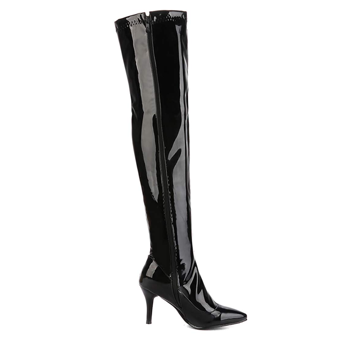Damen Overknee Stiefel High Heels Stiletto Boots mit Reißverschluss 9cm Absatz Schuhe