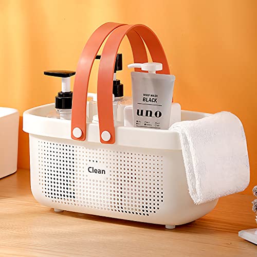 Image of LAIGOO Large Shower Caddy Basket, Plastic Storage Bin with Handles - Shower Storage Organizer for Bathroom, College Dorm, Kitchen, Bedroom, Gym