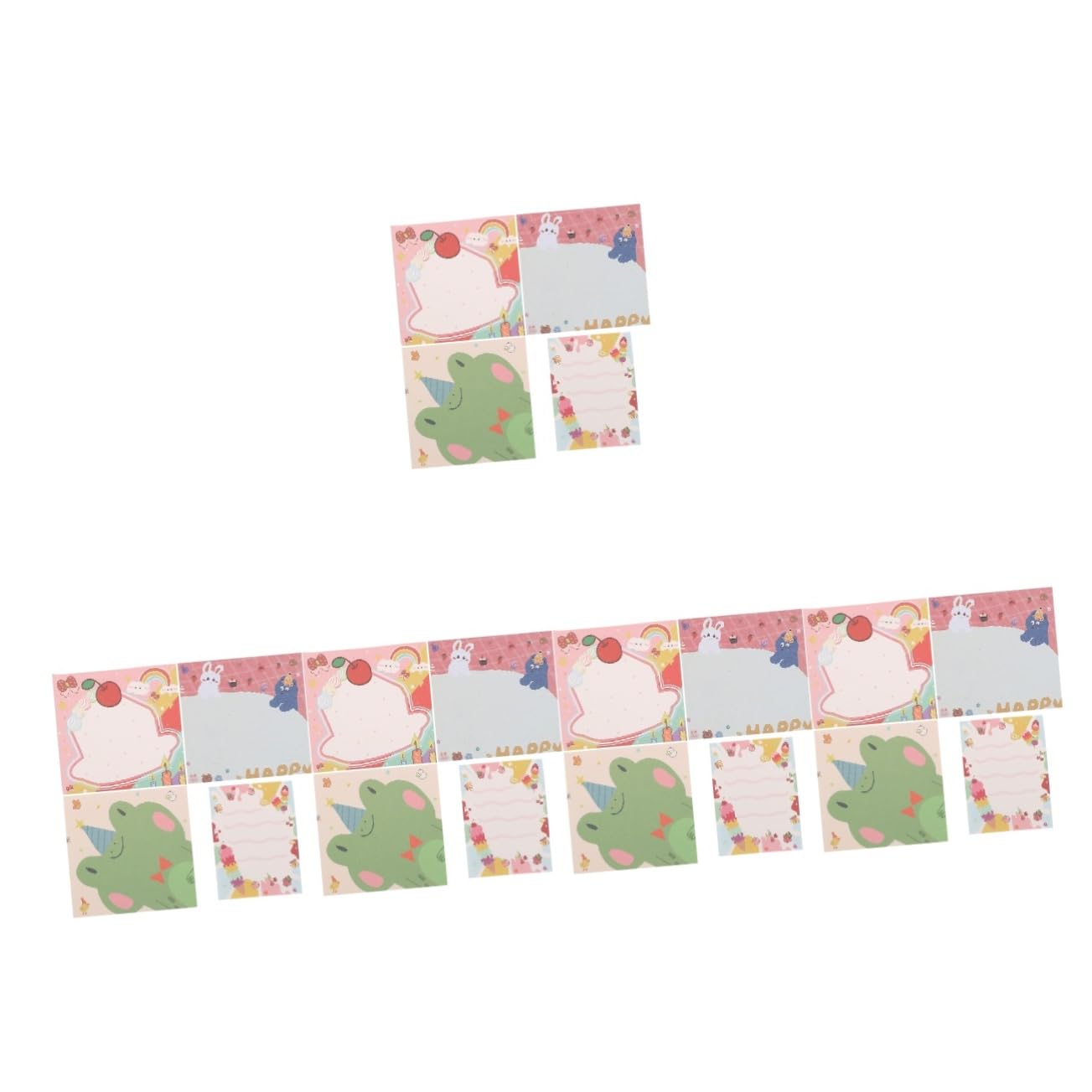 Tofficu 5 Stück 4 Cartoon-Markierungsflaggen süße Notizbilder Notizblock posten schreibwaren Set the Notebook Book Notepad Ideen-Notizbuch Cartoon-Notizblock im Taschenformat Papier
