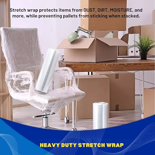 Image of Transparent Stretchable Packing Material wrap Roll-12 inch (30 cm) |Multipurpose Wrap by Superfelt | Versatile, Eco-Friendly, Strong| OXO-Biodegradable | Heavy Duty, Fragile Packing (350 Meter Long)