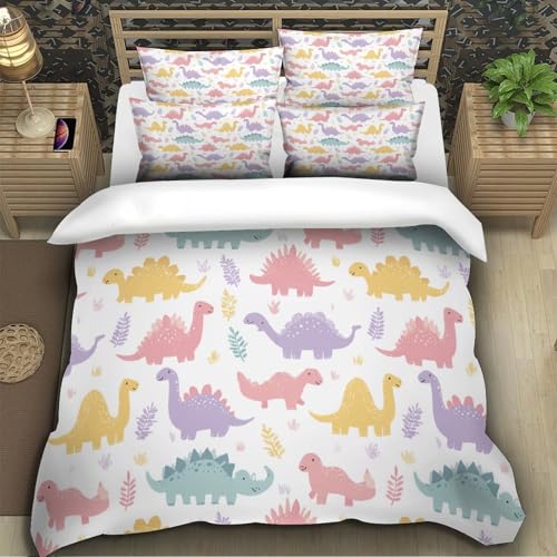 Housse de couette dinosaures 135x200 parure de lit microfibre single - 5