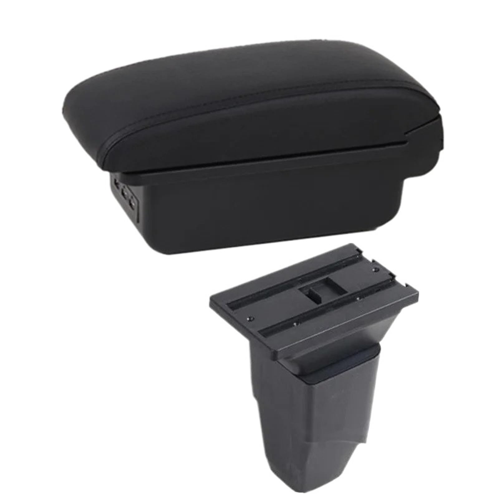 NOKRGQW Car Armrest Box For PEUGEOT For 206 Car Armrest Box Dedicated Retrofit Parts Storage With USB Interior Accessories(B1 black line 3USB)