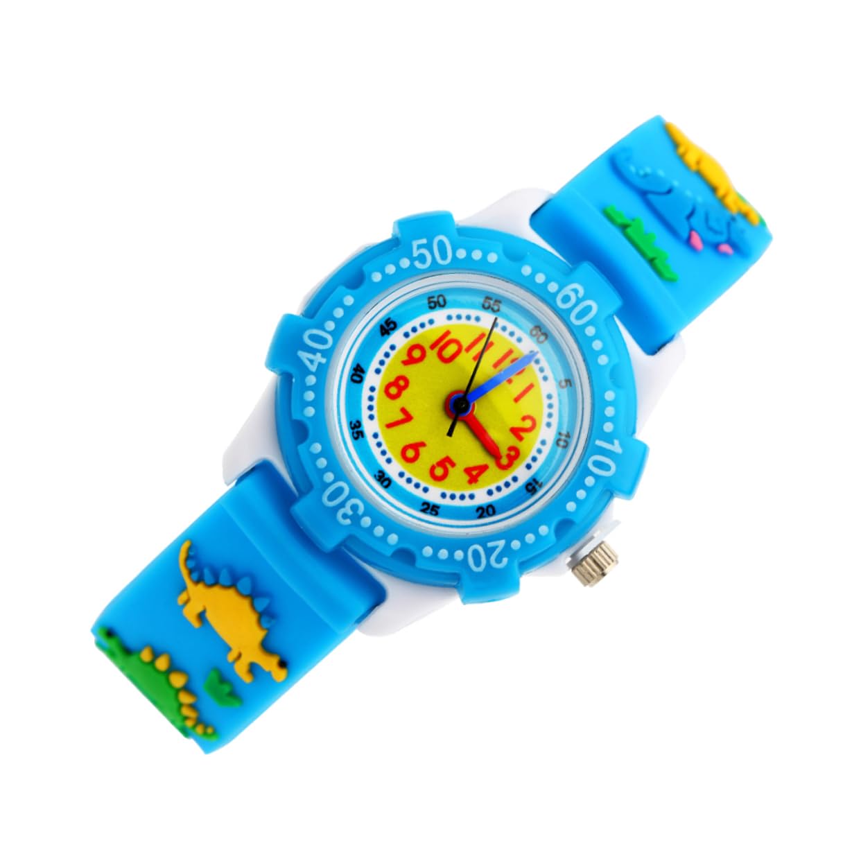 2piezas Reloj De para Niño Niña Reloj De Pulsera De Silicona Diseño Creativo y Divertido para Estudiantes Azul