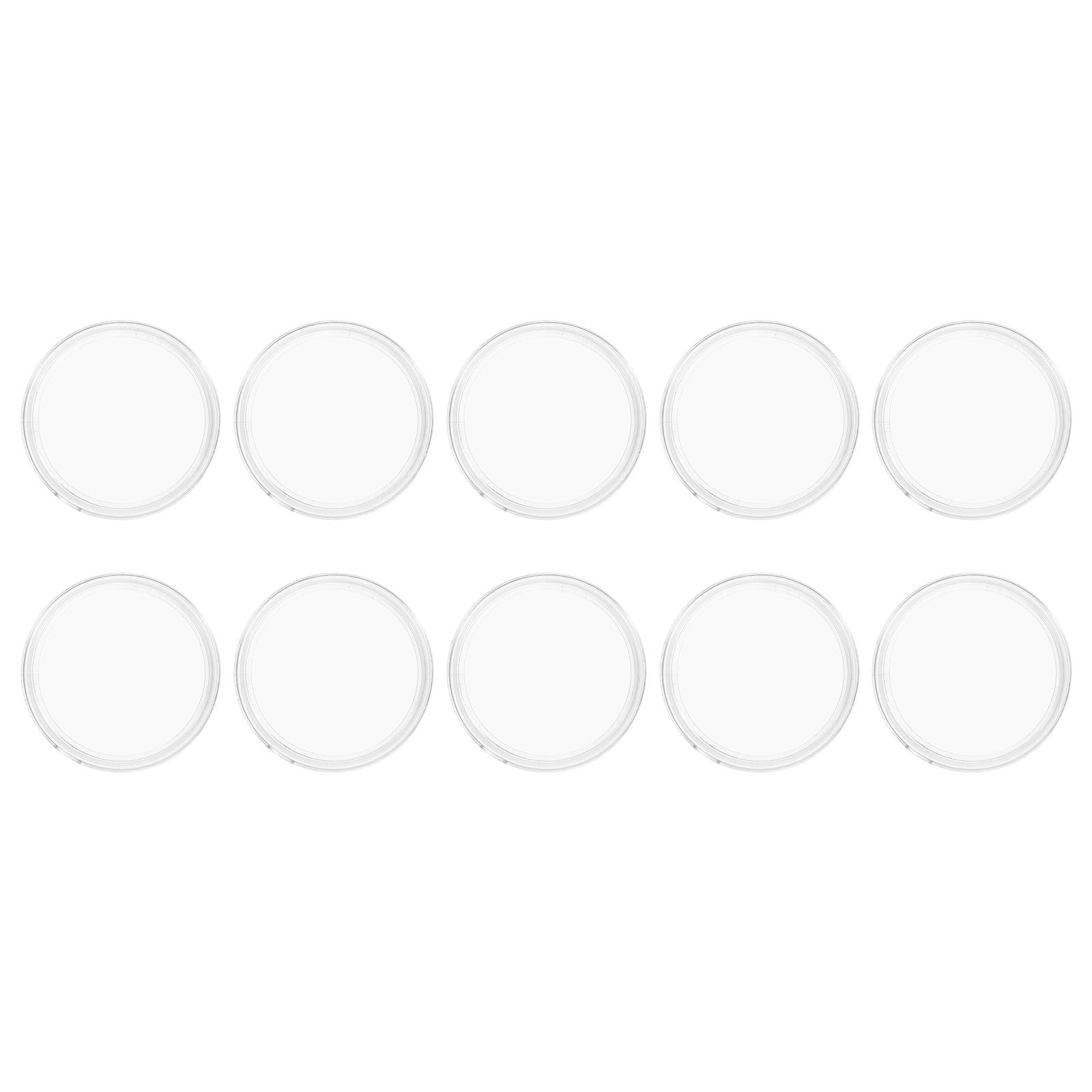 Estuche redondo para monedas TEHAUX caja de plastico PS de 6.5x6.5 cm para coleccionistas 10 uds