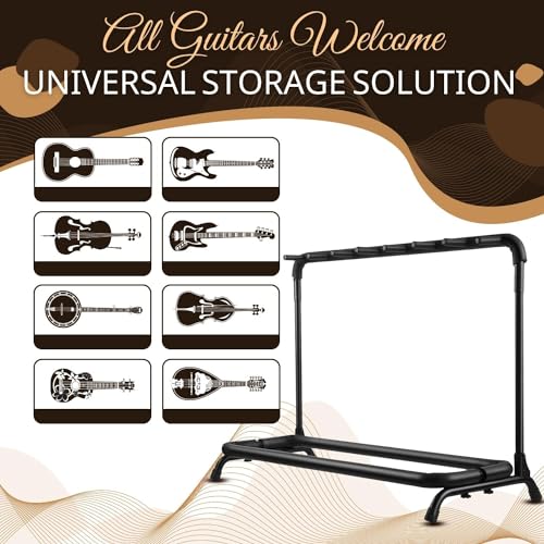Flexzion Support de 7 Supports Multiples pour Guitares – Support Universel Pliable et rembourré – Emplacement pour Basse – pour Guitares acoustiques électriques et Instruments de Musique - Les Beatles, Paul McCartney, John Lennon, RIngo Starr, George Harrison Flexzion Support de 7 Supports Multiples pour Guitares - Support Universel Pliable et rembourré - Emplacement pour Basse - pour Guitares acoustiques électriques et Instruments de Musique – Image 5