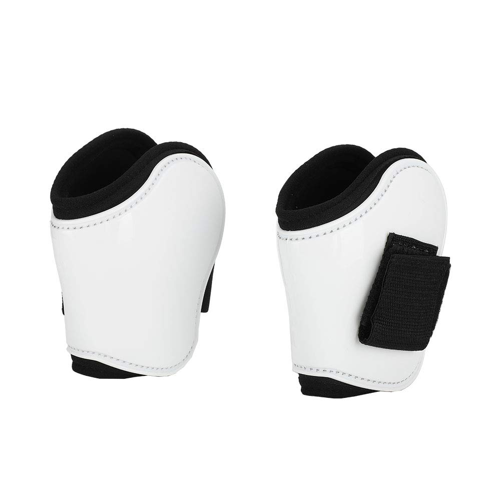 Cryfokt Protezione per Le Gambe del Cavallo 4 Pezzi Guscio in PU Bianco Protezione di Alta qualità per Attrezzatura da Salto 11,8x25,6 Cm Anteriore e 12,5x12,1 Cm Posteriore