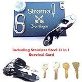 Key Organizer Keychain -THE BEST- POCKET KEY HOLDER - KEY HOLDER ORGANIZER | WHAT A GREAT GIFT + 11 IN 1 SURVIVAL STAINLESS STEEL CREDIT CARD TOOL. Pocket Key Organizer | Strømø - LASTS FOREVER