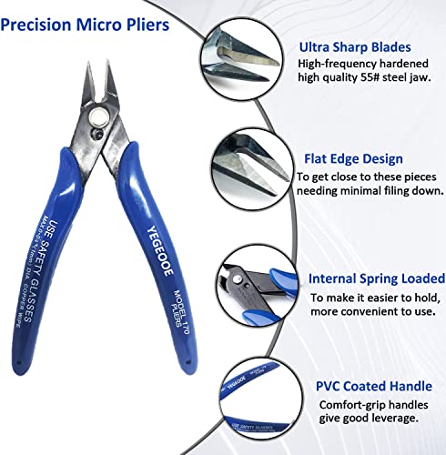 Yegeooe Flush Wire Cutters, 10Pack Flush Cut Pliers, Side Cutters, Diagonal Side Cutting Pliers, Wire Snips, Nippers, Small Wire Cutters For Jewelry Making Crafts #TOP3