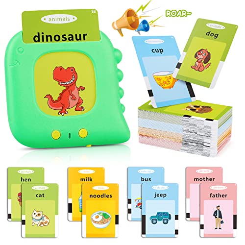 Image of Beefox Talking Flash Cards with Learn 224 Sight Words, Montessori Educational Toys for Toddlers, Autism Sensory & Pocket Speech Therapy Toys for 1-5 Year Old Boys & Girls