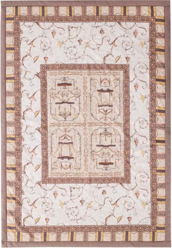 Bassetti Plaid OPLONTIS - Tela escocesa (algodón, 4 m, 135 x 190 cm), color beige