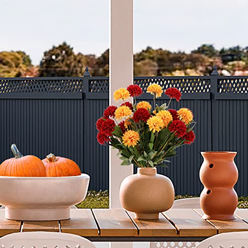 Wesail Artificial Mum Bush Flowers,Fake Mums Floral For Home And Wedding Decor,Faux Fall Chrysanthemums Flower Bouquets Greenery For Autumn And Thanksgiving Diy Decorations, A Pack Of 2 #TOP4