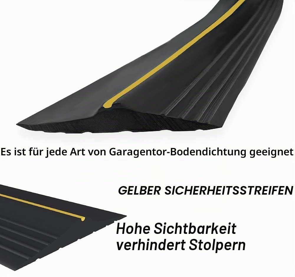 Garagentor Dichtung 4.8M universeller Garagentors Schwellendichtung Wetterfest Garagentors bodenabdichtung Gummi-DIY-Dichtungsersatz für Garagentore perfekt um Garagen sauber und trocken zu halten