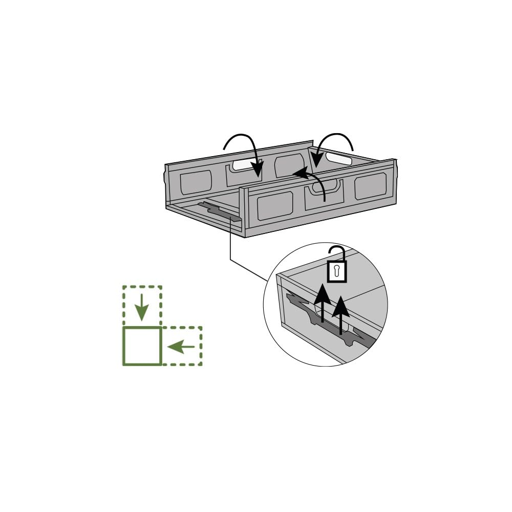 Box and beyond - Set mit 3 Aufbewahrungsbehältern, faltbar, 40 x 60 x 11,5 cm, 23 l, Traglast 10 kg, Aufbewahrung, Werkzeug, Heimwerken, einfache Aufbewahrung, robust, Garage, Keller, Waschküche