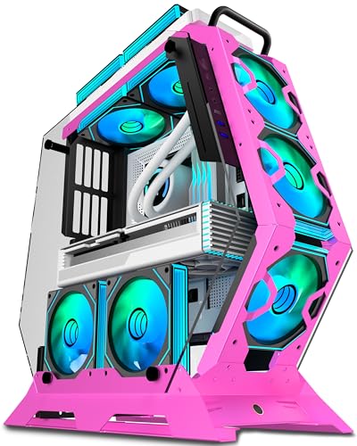 Carcasa de Vidrio Templado KEDIERS C570 Rosa Chasis Mid Tower Open Frame de Alta Resistencia
