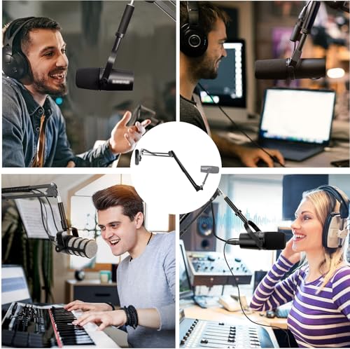 Upgrade Mic Wall Mount,Microphone Boom Arm Wall Stand Holder for Logitech Blue Yeti,Razer,HyperX,Shure,Rode Mic Broadcasting, Voice-Over Sound,Streaming and Recording-booth - Thumbnail 6