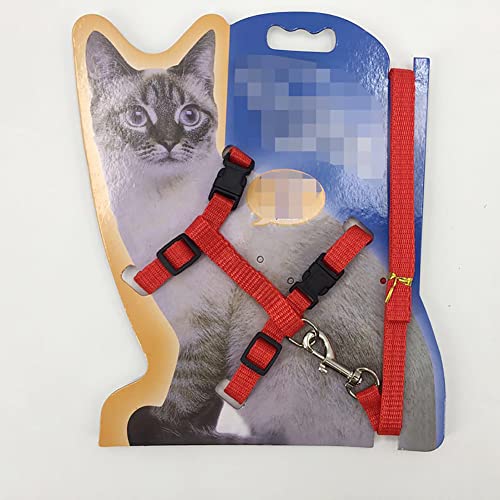 Image of 2 Pcs Adjustable Bunny Rabbit Harness with Leash, Cat, Hamster, Red and Blue, Size 18-26cm (neck), 20-35cm (bust), Playful /Whimsical Style, Multi-species Fitting