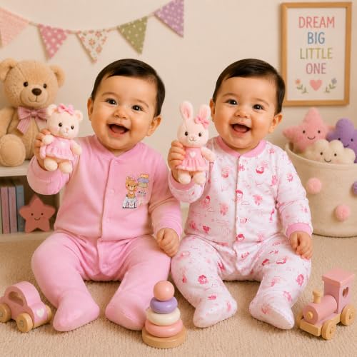 Image of EIO 100% Cotton Rompers Sleepsuits Jumpsuit Night Suits for Infants Newborn Baby Boys & Girls