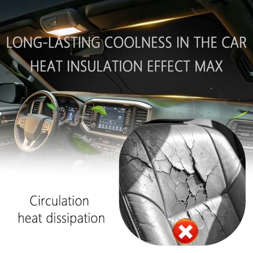Image of Car Windshield Sun Shade Compatible with Toyota 4Runner 2010-2025,Oxford Cloth Sun Shade for Car Windshield with Foldable Design,Essential Windshields Cover Suns Shades with Storage Bag