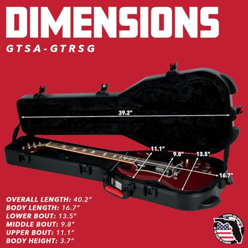 Image of Gator Cases Molded Flight Case For SG Style Double Cut Away Guitars With TSA Approved Locking Latch, (GTSA-GTRSG)