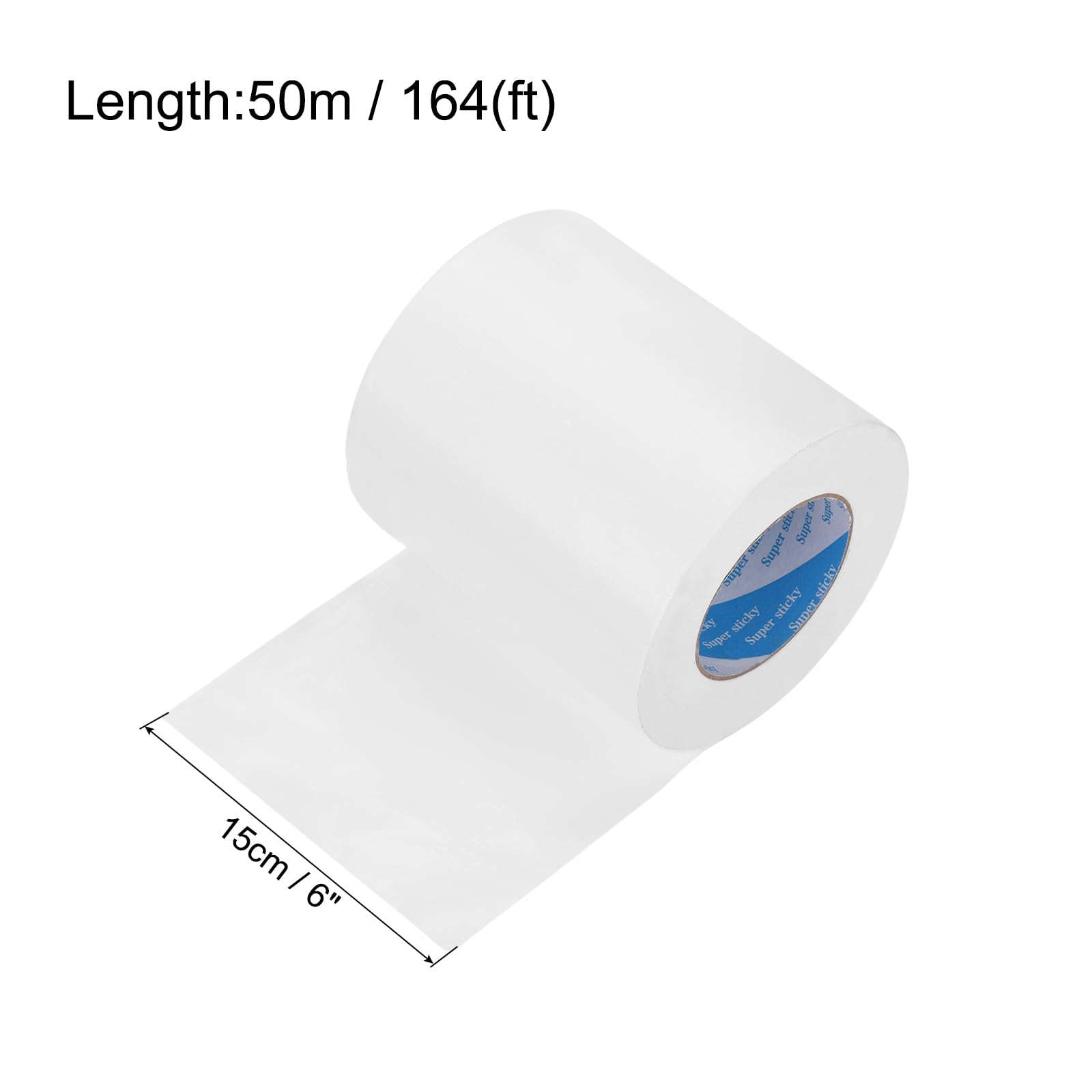 QUARKZMAN Cinta Adhesiva Resistente, 15 Cm X 50 M Impermeable Flexible Fuerte Adhesión Se Puede Rasgar Con La Mano Cintas Adhesivas Para Manualidades DIY Reparaciones Blancas