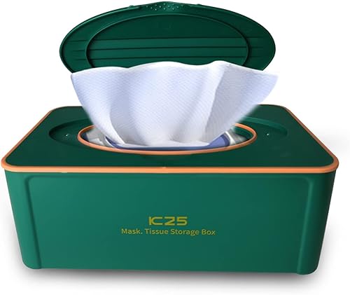 Tinkei Dispensador de toallitas húmedas, caja de almacenamiento de servilletas para bebé, contenedor a prueba de polvo, caja de pañuelos húmedos con