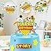 Cartoon Story Themed Birthday Cake Toppers, Blue Sky White Clouds Little Rocket Party Decorations, Suitable for Toy Themed Party Supplies