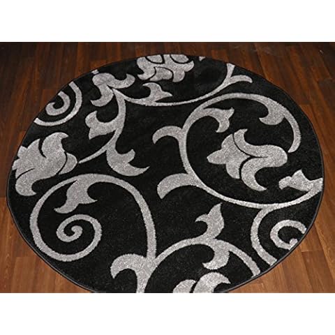 Black/Silver 140x140cm Circle Rug Cover