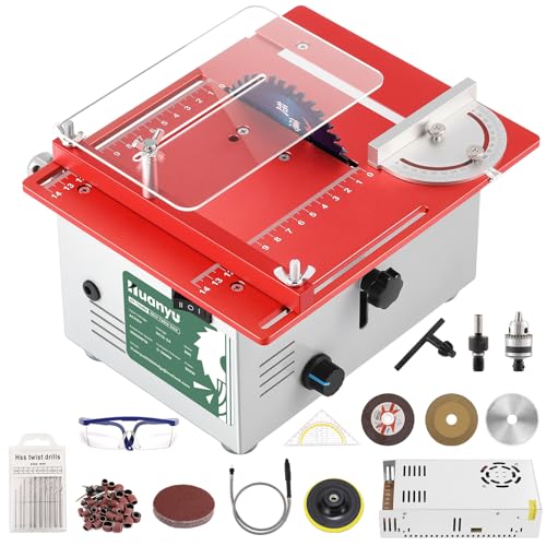 Huanyu テーブルソー 360W 卓上テーブルソー 切断/研磨 ミニテーブルソー...