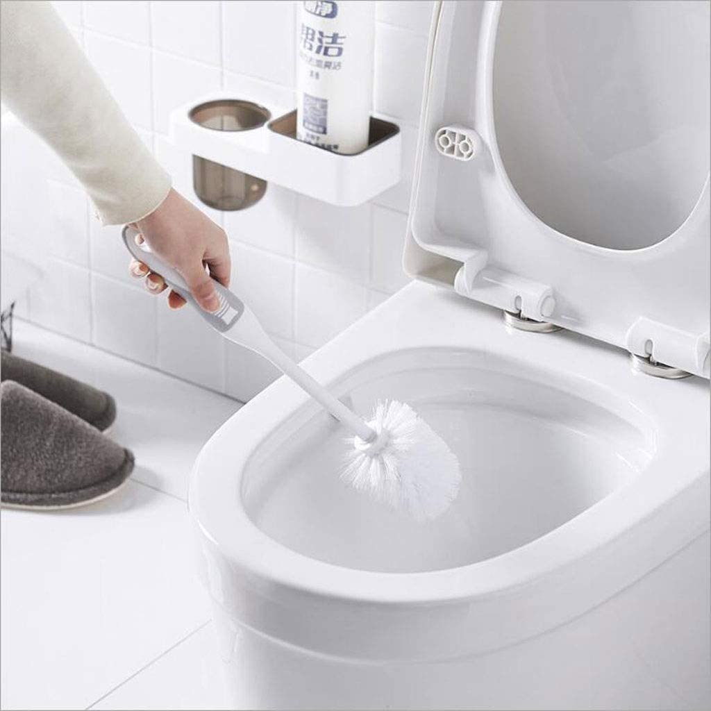 Cepillo de Limpieza Escobilla Y Soporte para Inodoro Montado En La Pared Juego De Escobillas para Inodoro WC Cepillo para Inodoro Depurador De Plástico Cepillo de Baño(Black)