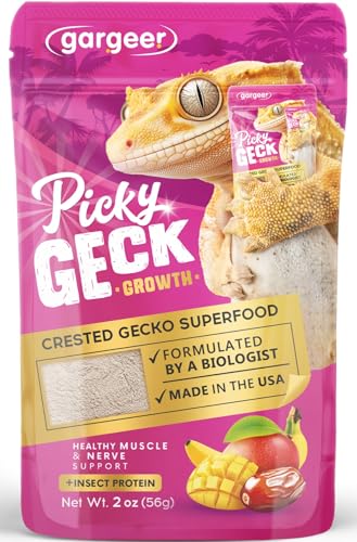 Gargeer Picky Geck Growth - Premium Crested Gecko Food | High-Protein Fruit Formula for Bone & Muscle Support | No Fillers No Rice Bran - Only Premium Ingredients | 2oz | Made in USA. Enjoy!