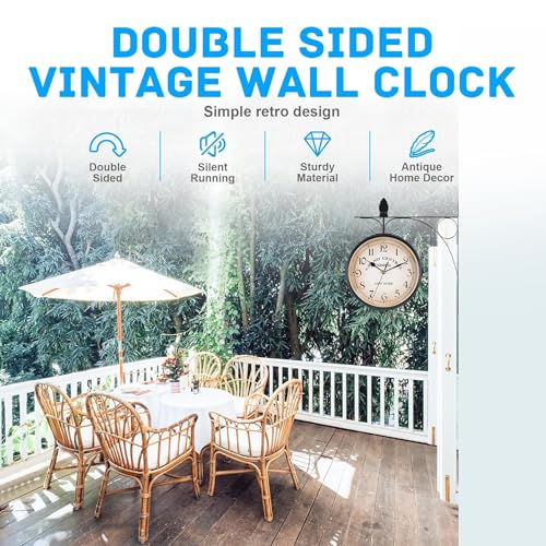Horloge suspendue style gare double face pour optimiser l'espace - 4
