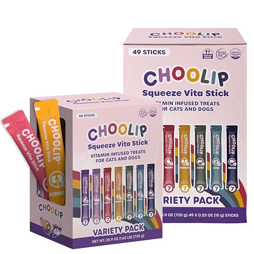 Choolip Bundle | 98 Variety Squeeze Vita Sticks with Essential multivitamins [Both Products are for Cats & Dogs of All Life Stages]