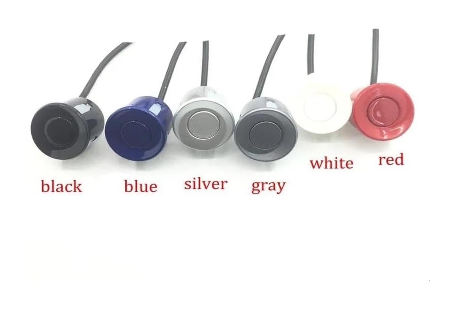 Système De Radar De Recul Kit Capteurs Stationnement pour Radar Recul Arrière Voiture 22 Mm Détection Surveillance Secours 12 V 4 Pièces/Ensemble(Rouge)