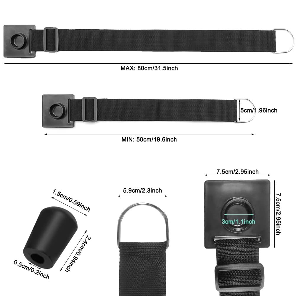 SourceTon - 2 tappi per violoncello e 5 punte in gomma per violoncello, con anello a D in metallo massiccio, cinghia regolabile per proteggere il pavimento da graffi e accessori antiscivolo