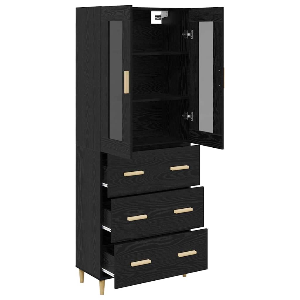 Highboard - Tabla de madera de roble (69,5 x 34 x 180 cm), color