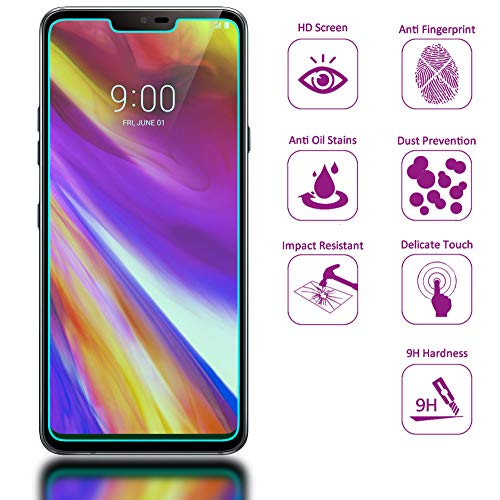 NALIA (2-Pack) Screen Protector compatible with LG G7 ThinQ, 9H Cover Tempered Glass Phone Protective Display Film - Image 2
